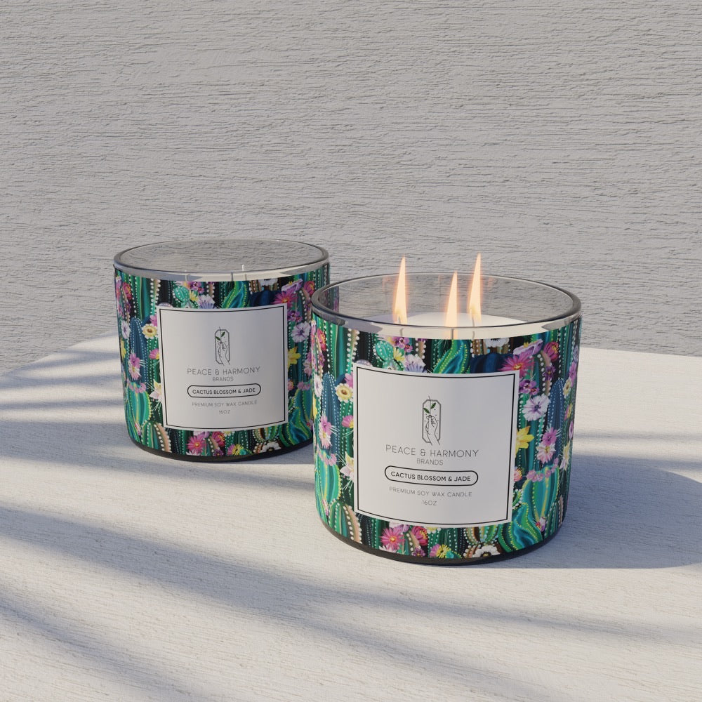 Cactus Blossom & Jade Candle – Peace & Harmony Brands